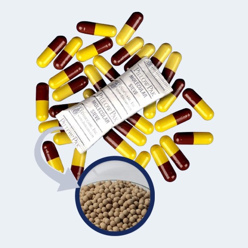 Malla molecular en sobre desecante